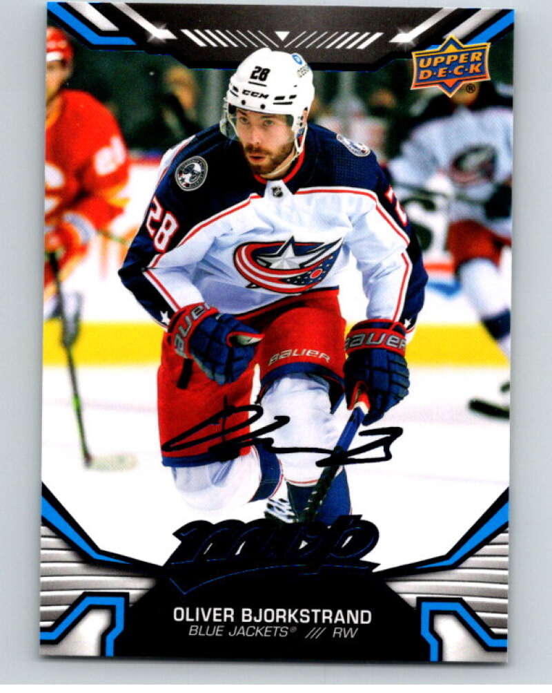 2022-23 UD MVP  Blue Script #128 Oliver Bjorkstrand Jackets  V86188 Image 1