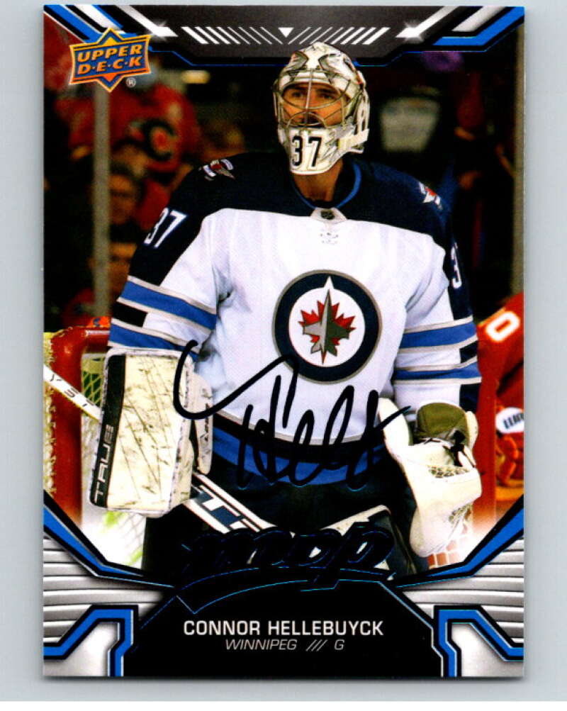 2022-23 UD MVP  Blue Script #205 Connor Hellebuyck  Winnipeg Jets  V86265 Image 1