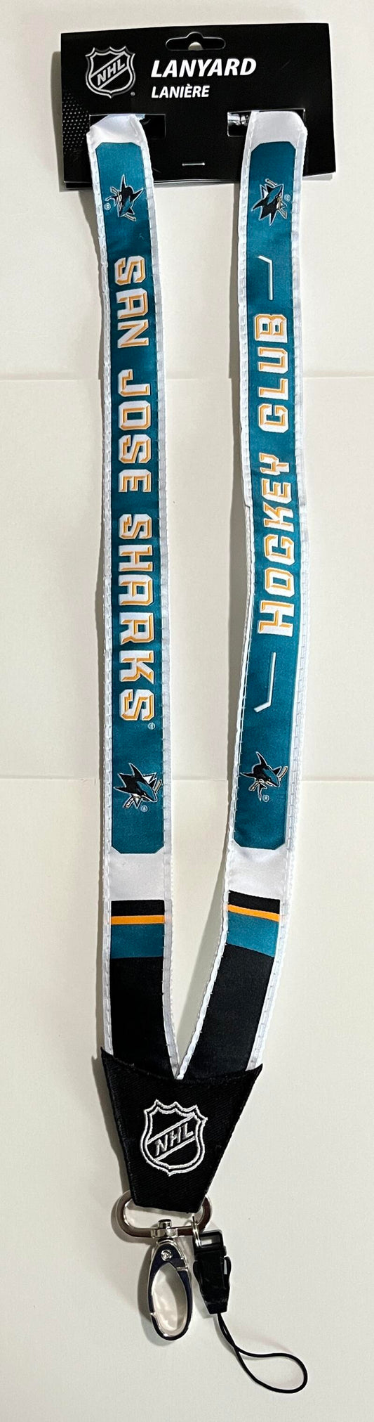 San Jose Sharks Woven Licensed NHL Hockey Lanyard Metal Clasp Image 1