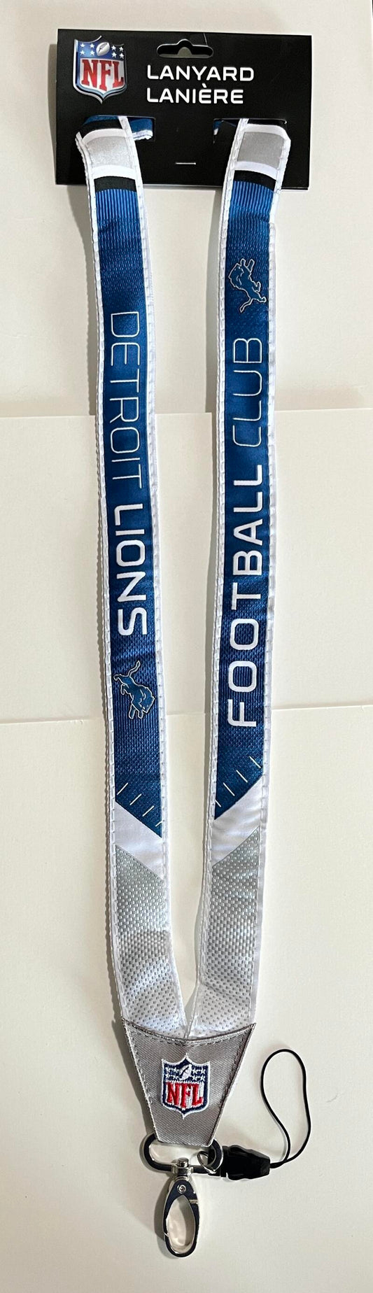 Detroit Lions Woven Licensed NFL Football Lanyard Metal Clasp Image 1