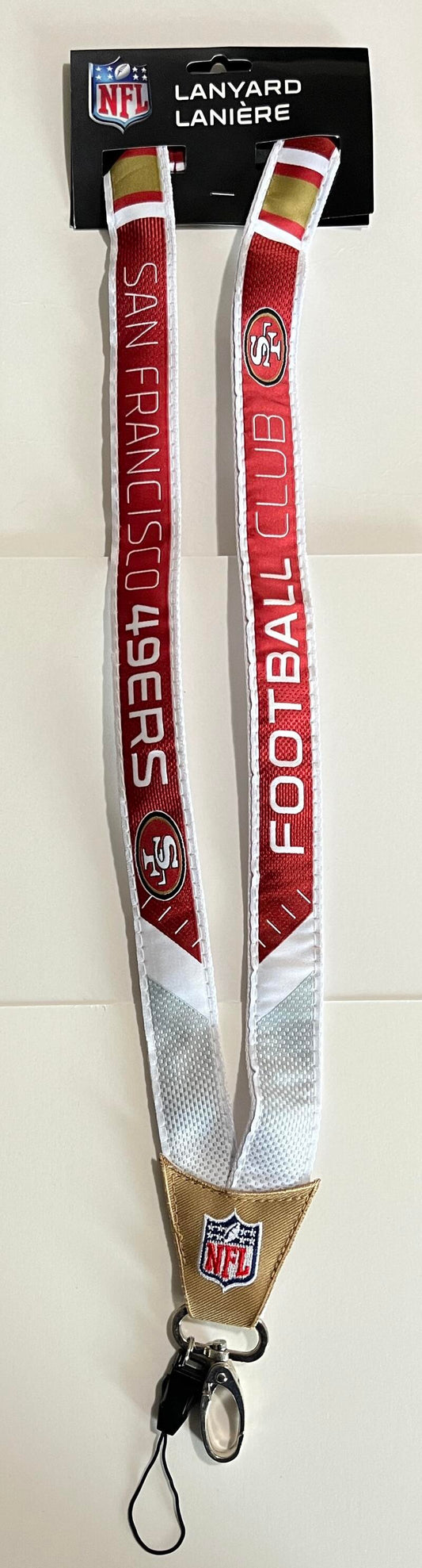 San Francisco 49ers Woven Licensed NFL Football Lanyard Metal Clasp Image 1