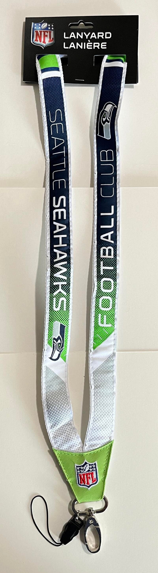 Seattle Seahawks Woven Licensed NFL Football Lanyard Metal Clasp Image 1