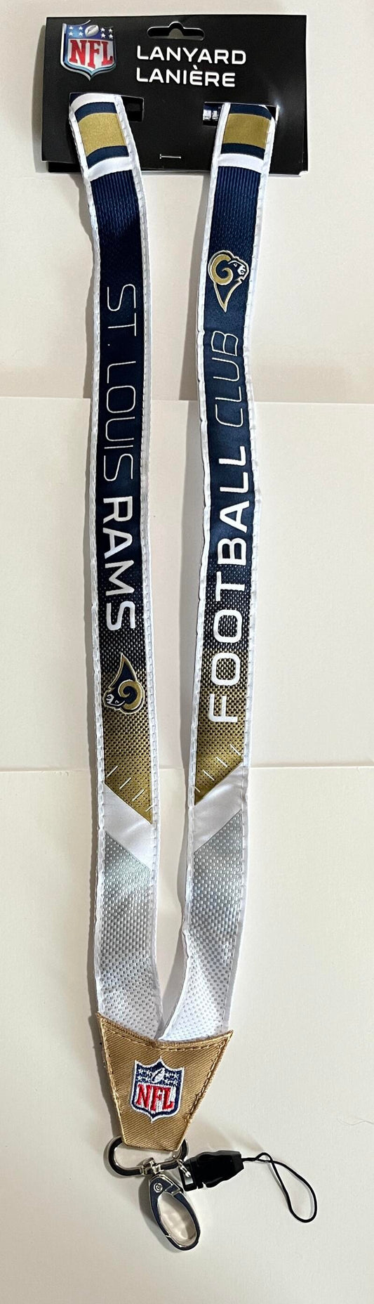 St. Louis Rams Woven Licensed NFL Football Lanyard Metal Clasp Image 1