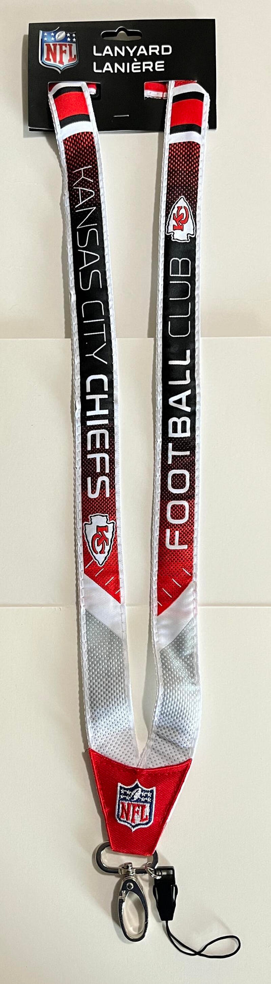 Kansas City Chiefs Woven Licensed NFL Football Lanyard Metal Clasp Image 1