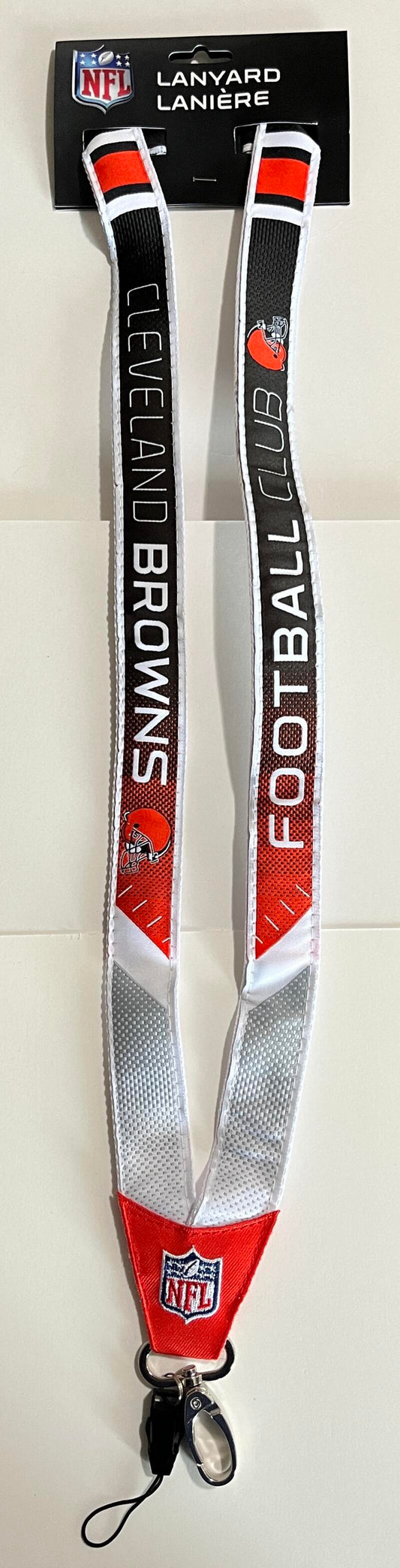 Cleveland Browns Woven Licensed NFL Football Lanyard Metal Clasp Image 1