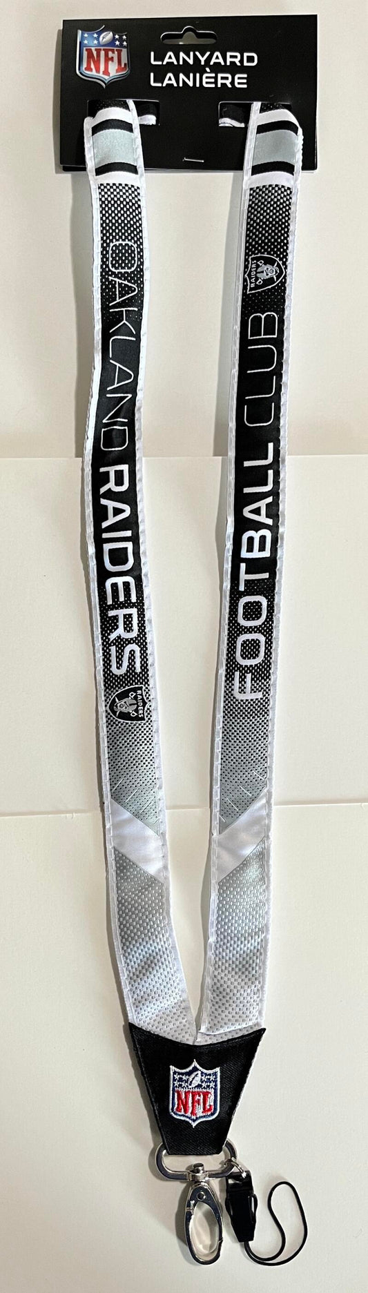 Oakland Raiders Woven Licensed NFL Football Lanyard Metal Clasp Image 1