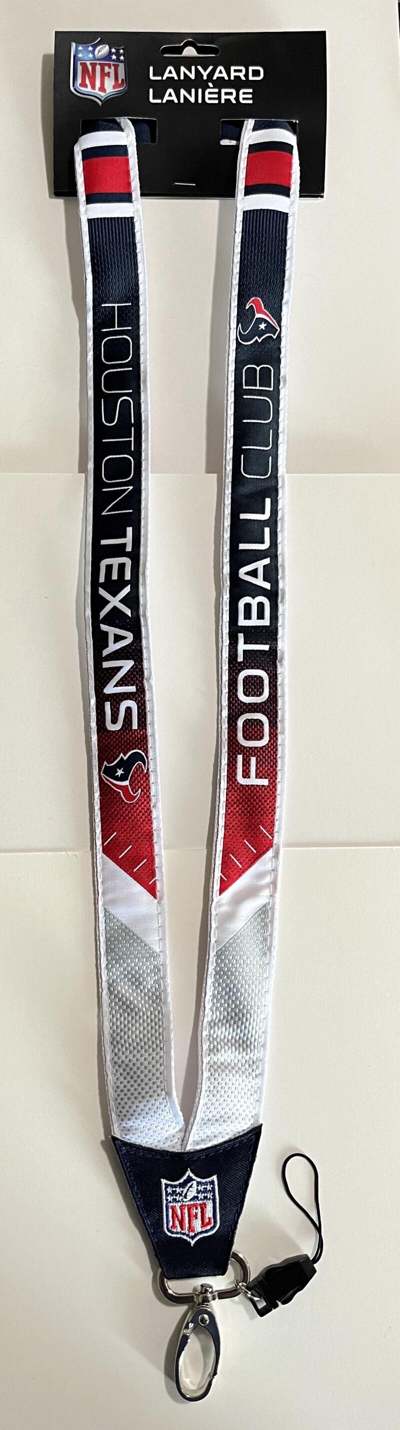 Houston Texans Woven Licensed NFL Football Lanyard Metal Clasp Image 1