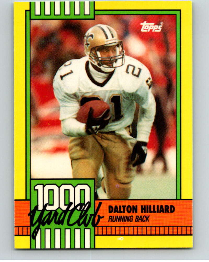 1990 Topps Football 1000 Yard Club (One Asterisk) #9 Dalton Hilliard   Image 1