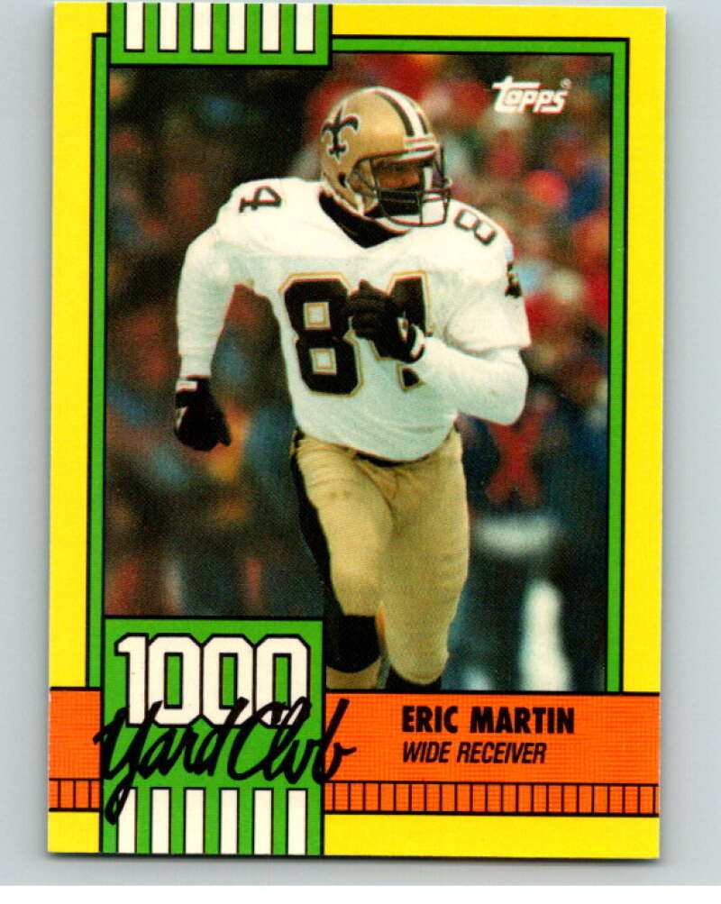 1990 Topps Football 1000 Yard Club (One Asterisk) #23 Eric Martin  Image 1