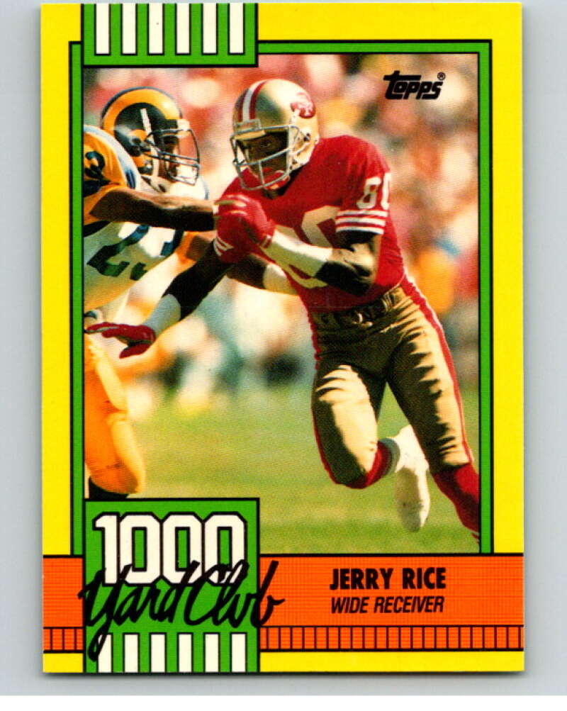 1990 Topps Football 1000 Yard Club (Two Asterisks) #1 Jerry Rice  Image 1