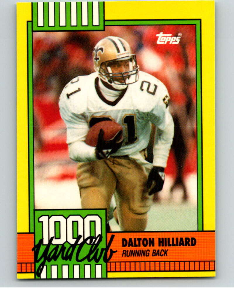 1990 Topps Football 1000 Yard Club (Two Asterisks) #9 Dalton Hilliard  Image 1