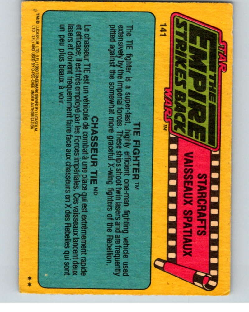 1980 OPC The Empire Strikes Back #141 TIE Fighter   V91413 Image 2