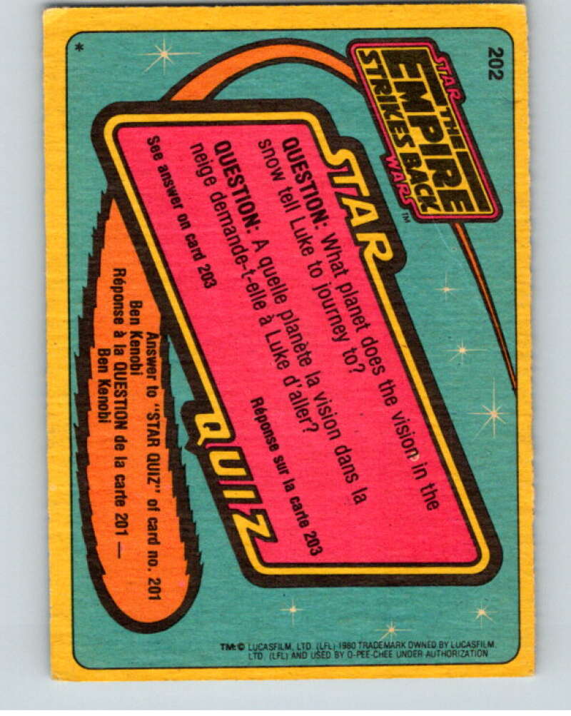 1980 OPC The Empire Strikes Back #202 Han Faces His Fate   V91502 Image 2