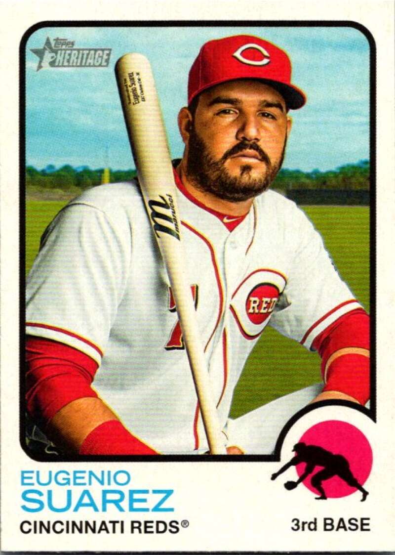 2022 Topps Heritage #27 Eugenio Suarez  Cincinnati Reds  V91928 Image 1