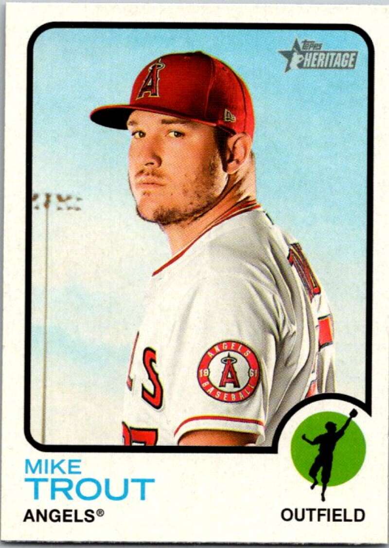 2022 Topps Heritage #100 Mike Trout  Los Angeles Angels  V91988 Image 1