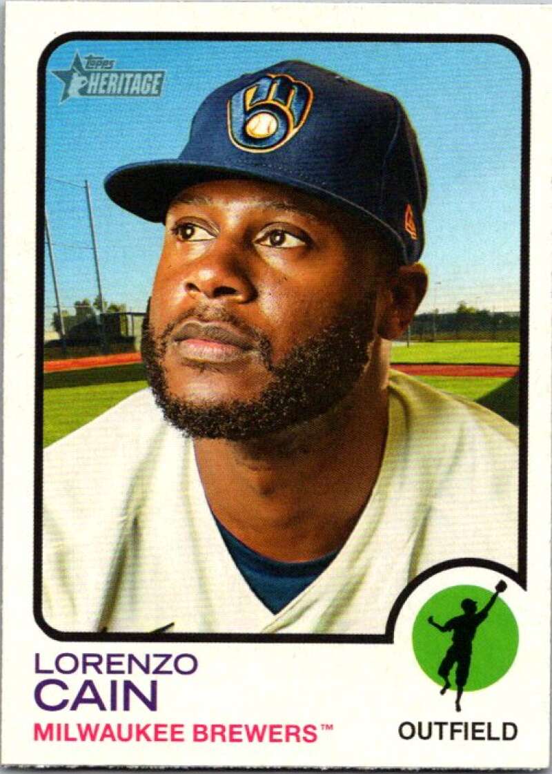 2022 Topps Heritage #174 Lorenzo Cain  Milwaukee Brewers  V92034 Image 1