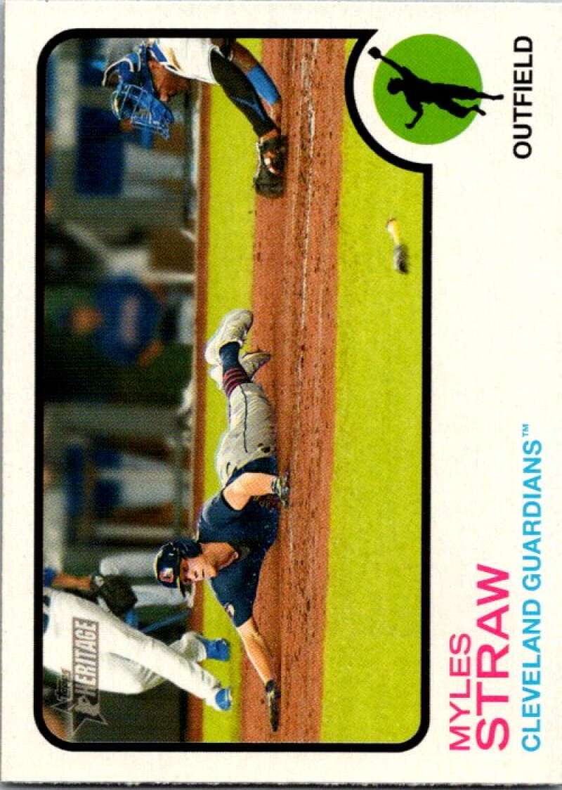 2022 Topps Heritage #304 Myles Straw  Cleveland Guardians  V92129 Image 1
