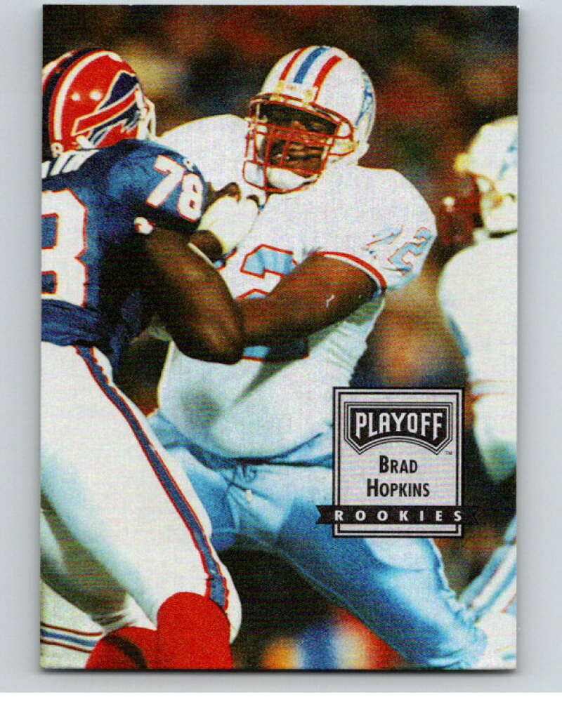 1993 Playoff Contenders #129 Brad Hopkins  RC Rookie Houston Oilers  V92726 Image 1