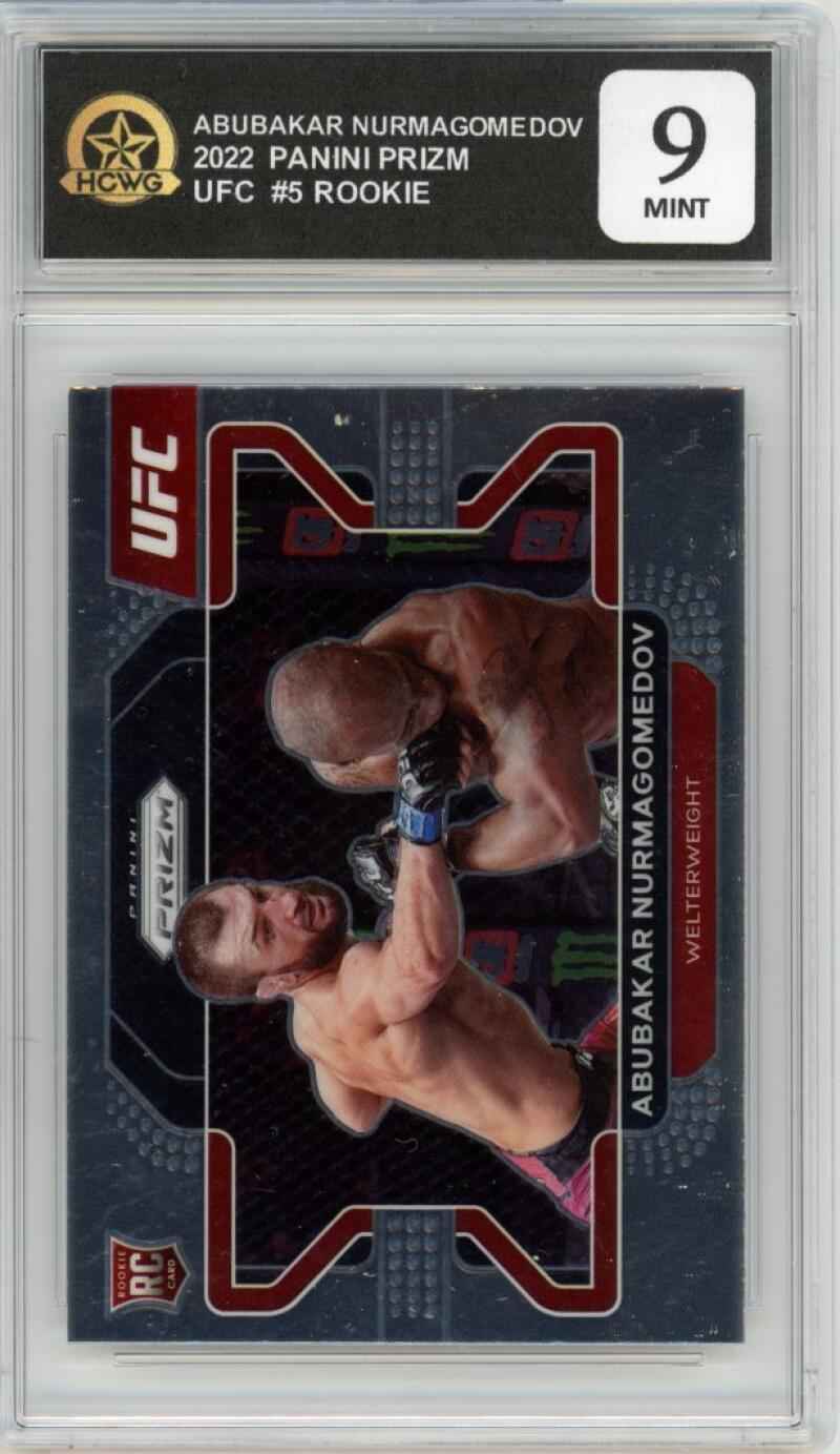 2022 Panini Prizm UFC #5 Abubakar Nurmagomedov Rookie RC Graded HCWG 9 Image 1