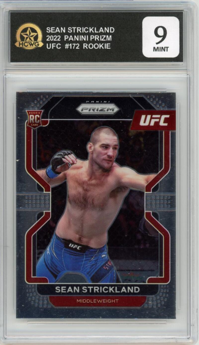 2022 Panini Prizm UFC #172 Sean Strickland Rookie RC Graded HCWG 9 Image 1