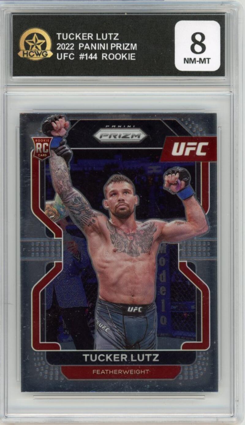 2022 Panini Prizm UFC #144 Tucker Lutz Rookie RC Graded HCWG 8 Image 1