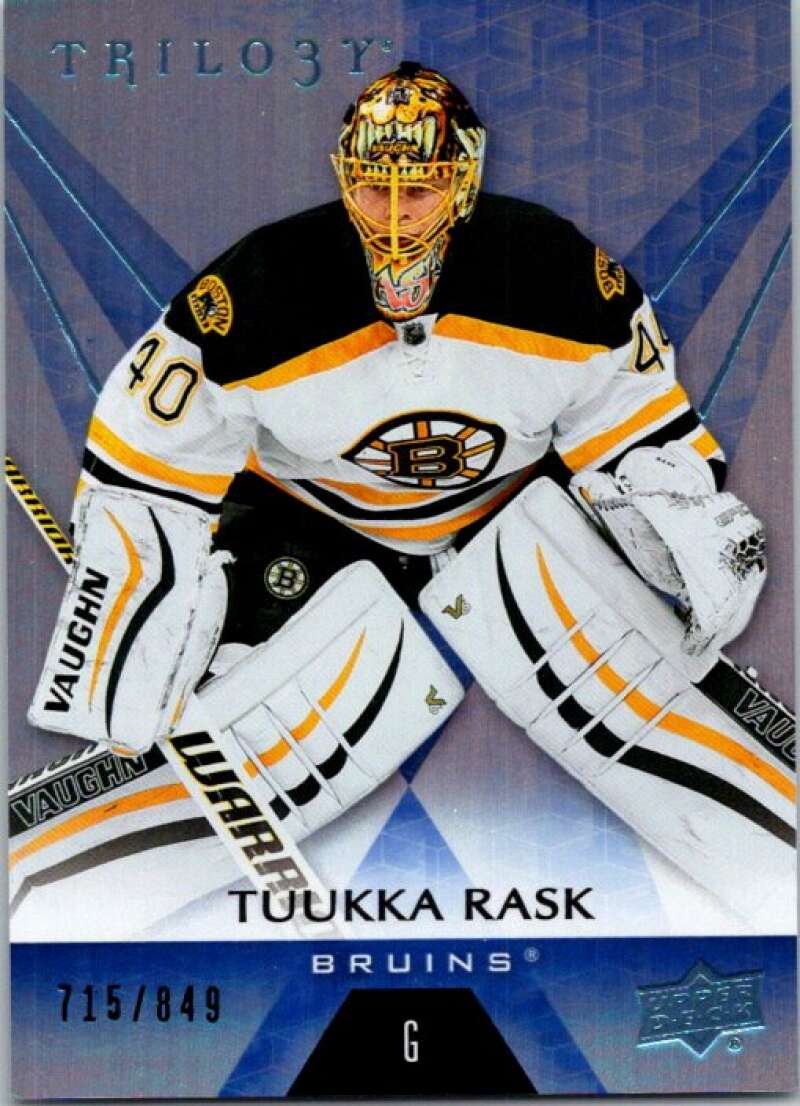 2016-17  Trilogy Blue Rainbow Foil #16 Tuukka Rask  SER/849 Boston Bruins  V93776 Image 1