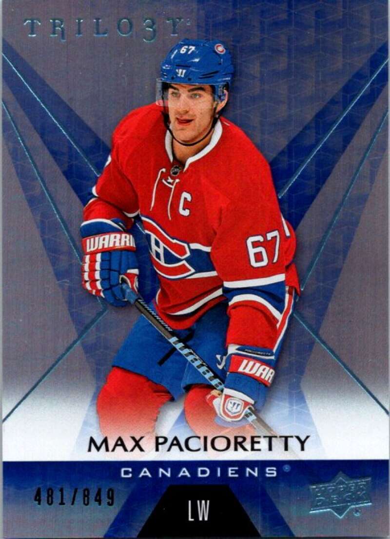 2016-17  Trilogy Blue Rainbow Foil #22 Max Pacioretty  SER/849 Canadiens  V93780 Image 1