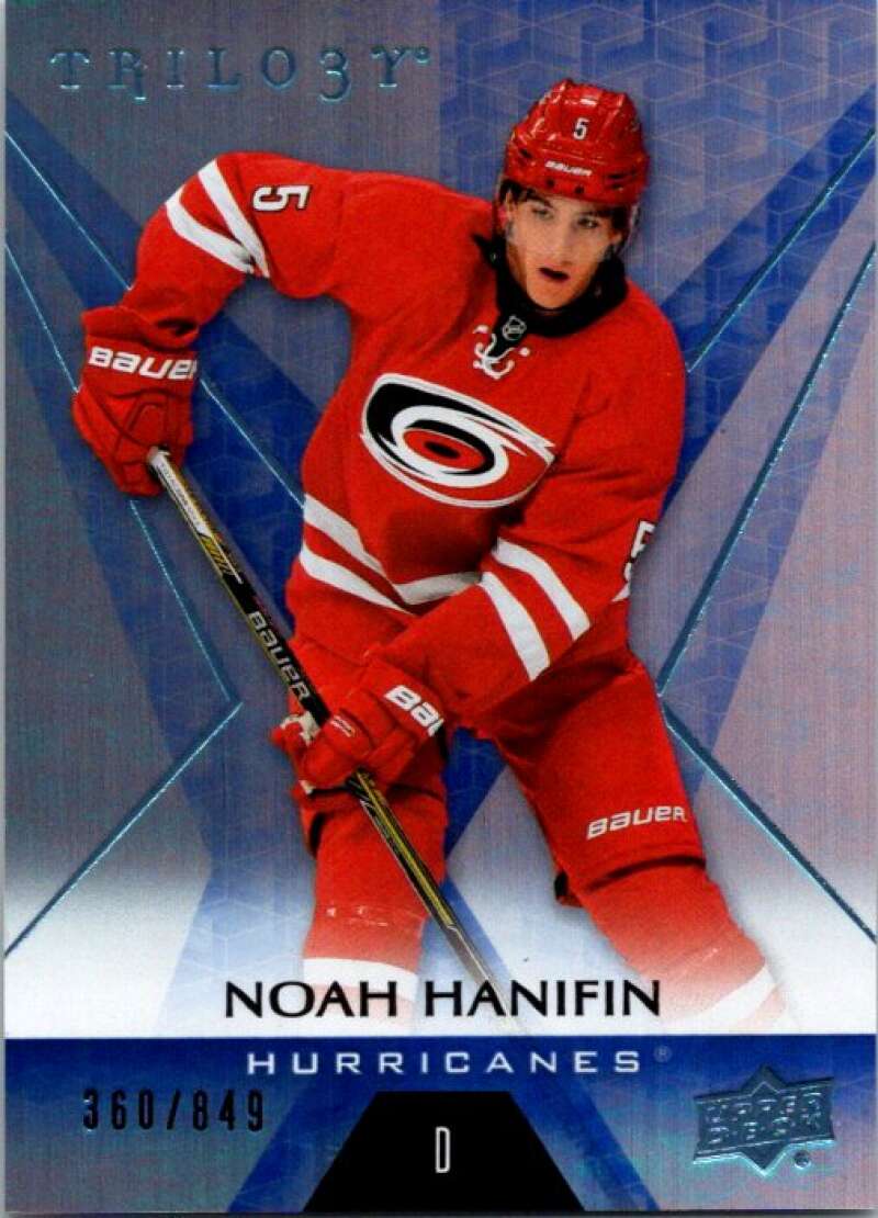 2016-17  Trilogy Blue Rainbow Foil #34 Noah Hanifin  SER/849 Hurricanes  V93786 Image 1