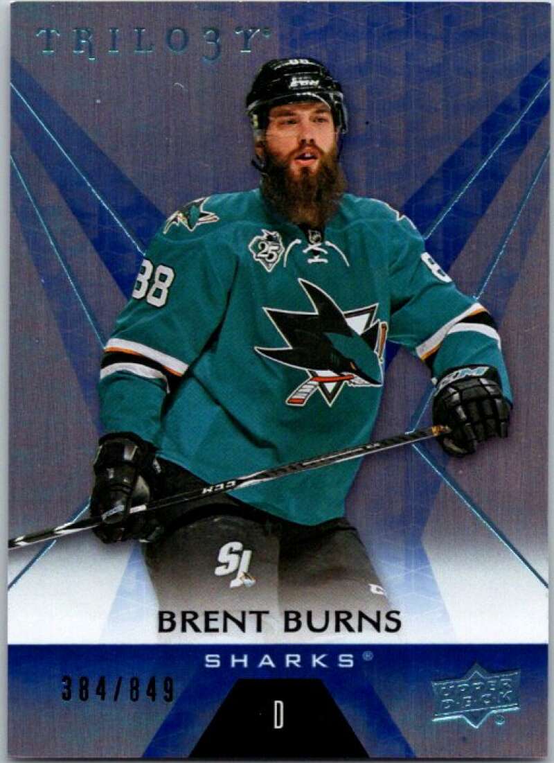 2016-17  Trilogy Blue Rainbow Foil #48 Brent Burns  SER/849 Sharks  V93792 Image 1
