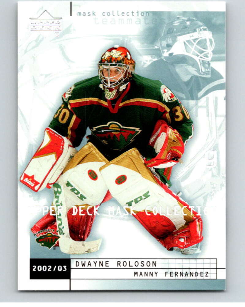 2002-03 UD Mask Collection #43 Dwayne Roloson / Manny Fernandez   V94931 Image 1