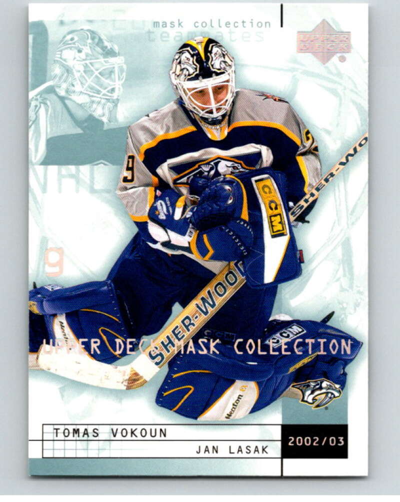 2002-03 UD Mask Collection #49 Tomas Vokoun/Jan Lasak Predators  V94933 Image 1