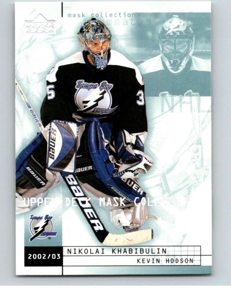 2002-03 UD Mask Collection #79 Kevin Hodson/Nikolai Khabibulin   V94951 Image 1