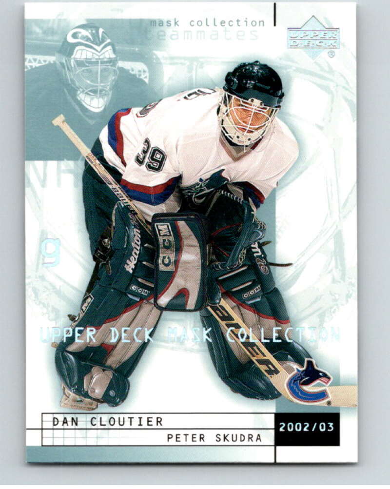 2002-03 UD Mask Collection #85 Dan Cloutier/Peter Skudra Canucks  V94954 Image 1