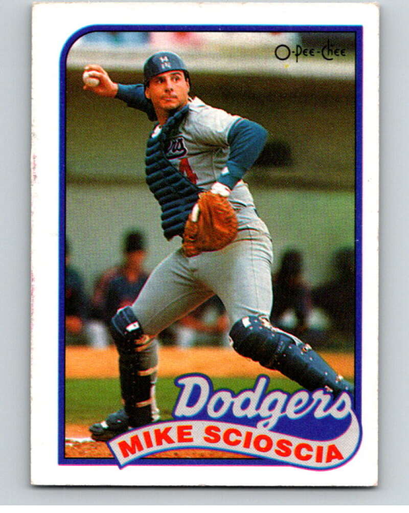 1989 O-Pee-Chee Baseball #7 Mike Scioscia  Los Angeles Dodgers  V95291 Image 1