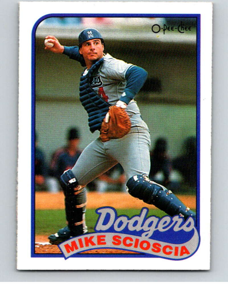 1989 O-Pee-Chee Baseball #7 Mike Scioscia  Los Angeles Dodgers  V95292 Image 1
