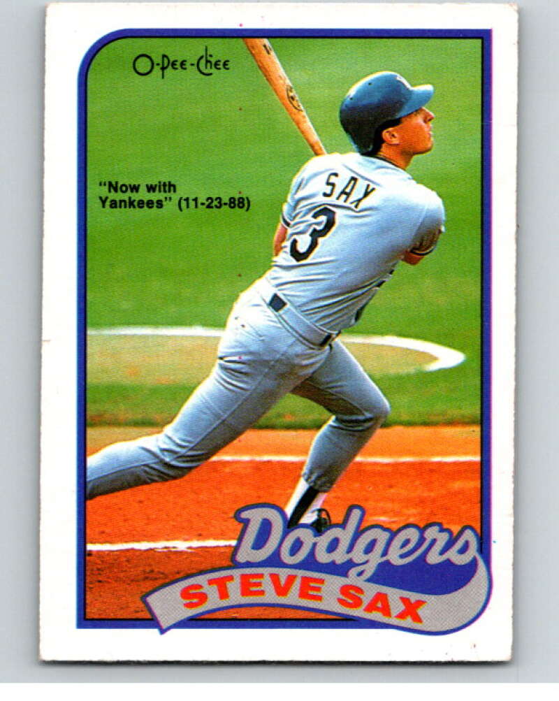 1989 O-Pee-Chee Baseball #40 Steve Sax Yankees/Dodgers  V95382 Image 1