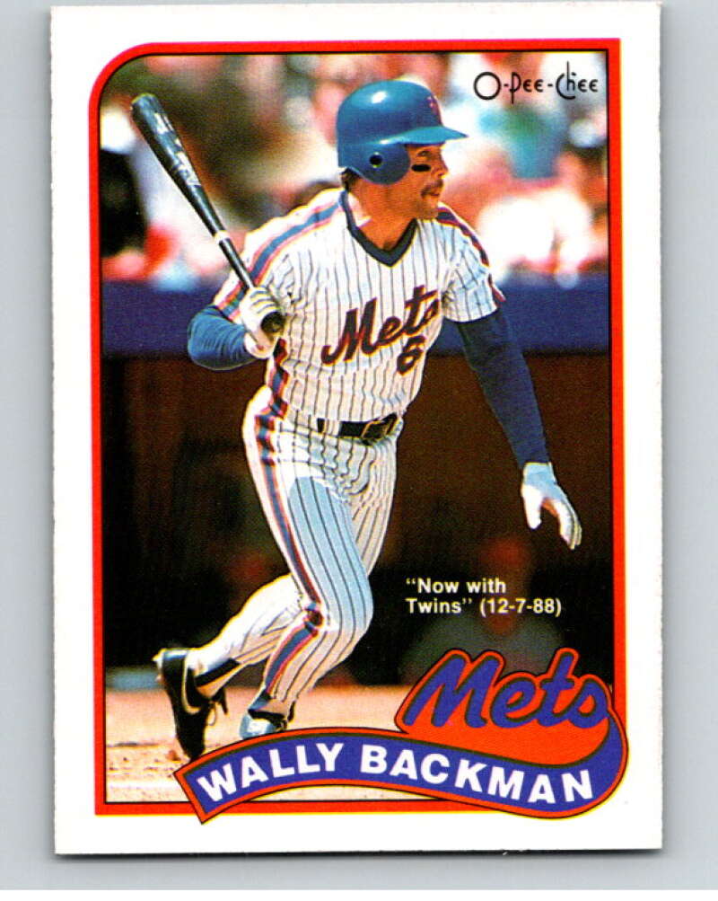1989 O-Pee-Chee Baseball #72 Wally Backman  New York Mets  V95462 Image 1