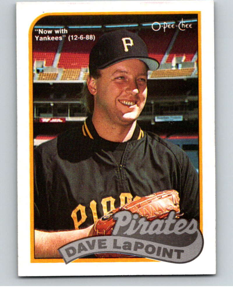 1989 O-Pee-Chee Baseball #89 Dave LaPoint  Pittsburgh Pirates  V95494 Image 1