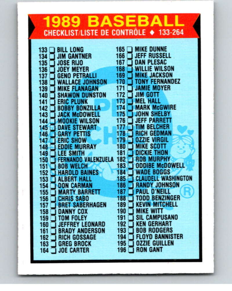1989 O-Pee-Chee Baseball #118 Checklist   V95570 Image 1