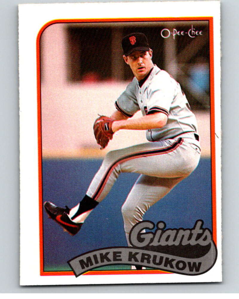 1989 O-Pee-Chee Baseball #125 Mike Krukow  San Francisco Giants  V95582 Image 1