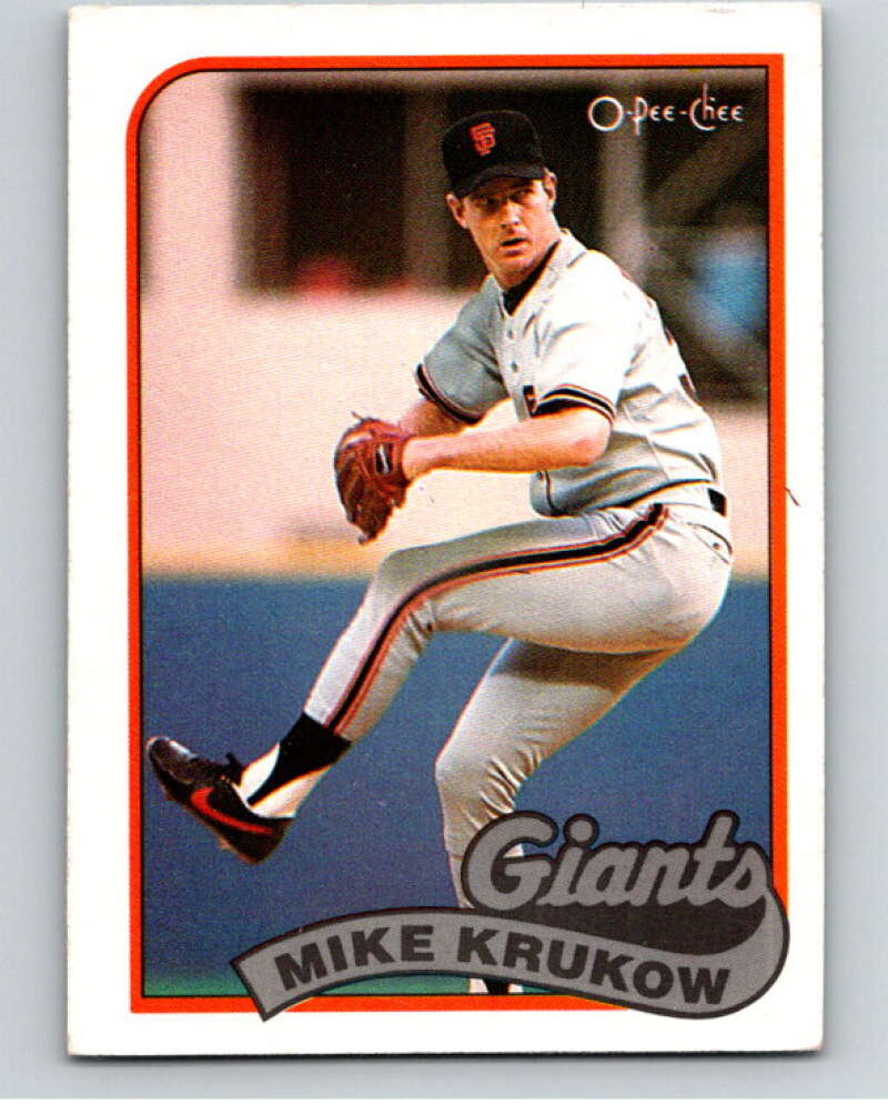 1989 O-Pee-Chee Baseball #125 Mike Krukow  San Francisco Giants  V95583 Image 1