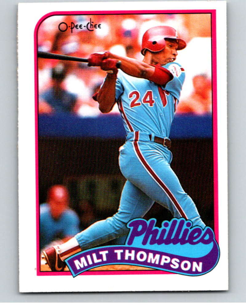 1989 O-Pee-Chee Baseball #128 Milt Thompson  Philadelphia Phillies  V95593 Image 1