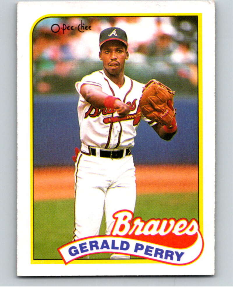 1989 O-Pee-Chee Baseball #130 Gerald Perry  Atlanta Braves  V95599 Image 1