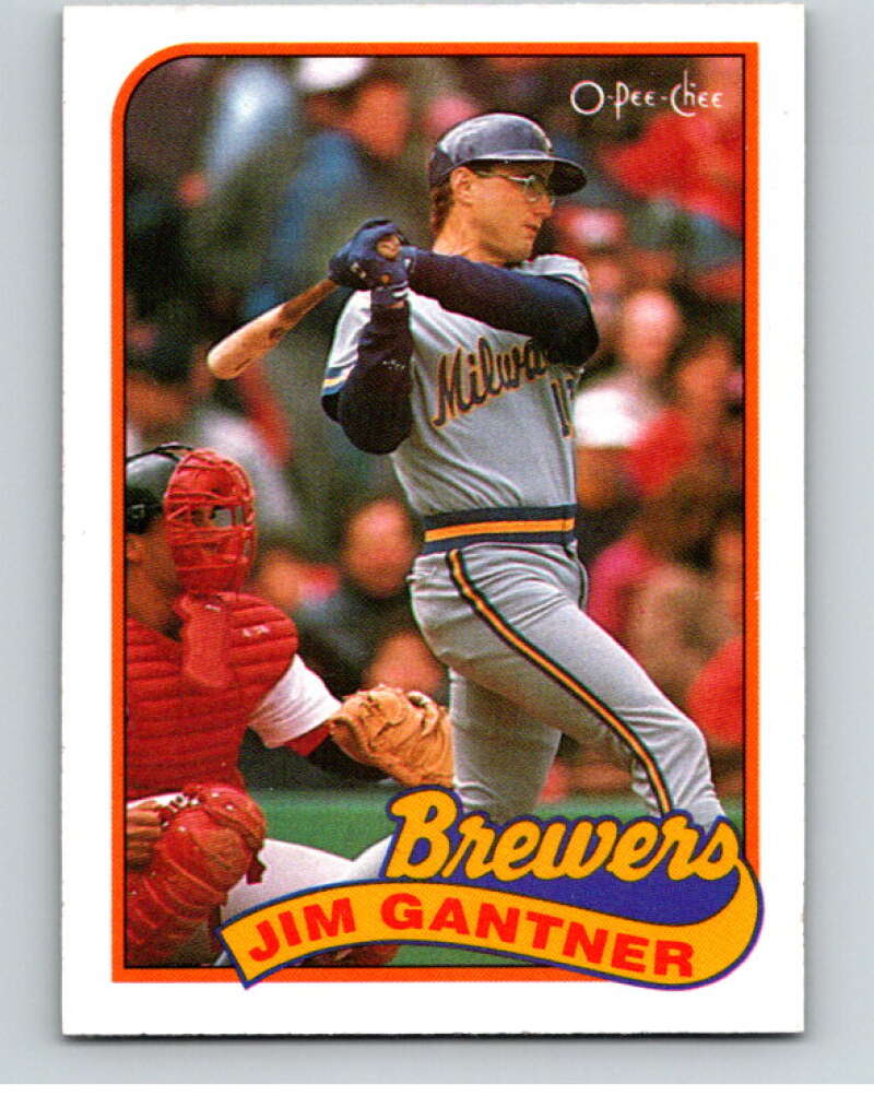 1989 O-Pee-Chee Baseball #134 Jim Gantner  Milwaukee Brewers  V95606 Image 1