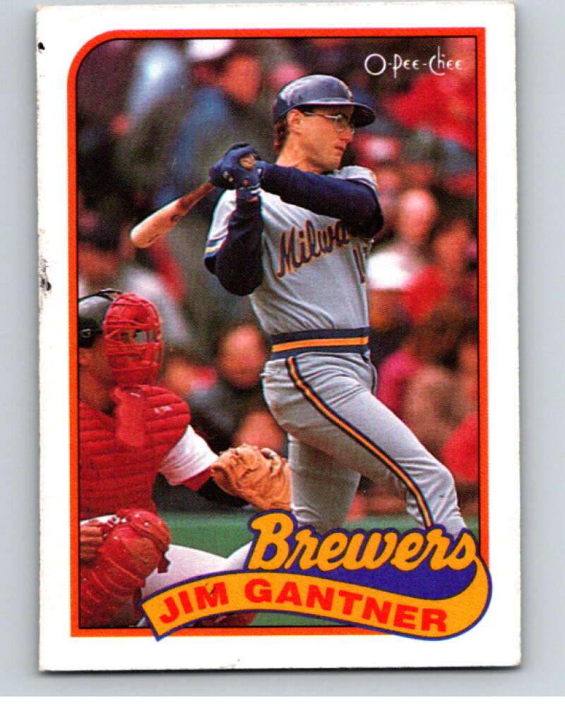 1989 O-Pee-Chee Baseball #134 Jim Gantner  Milwaukee Brewers  V95607 Image 1