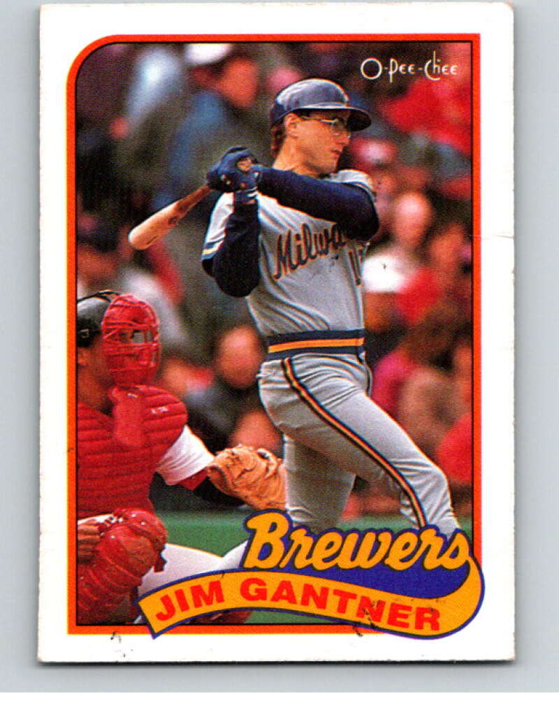 1989 O-Pee-Chee Baseball #134 Jim Gantner  Milwaukee Brewers  V95608 Image 1