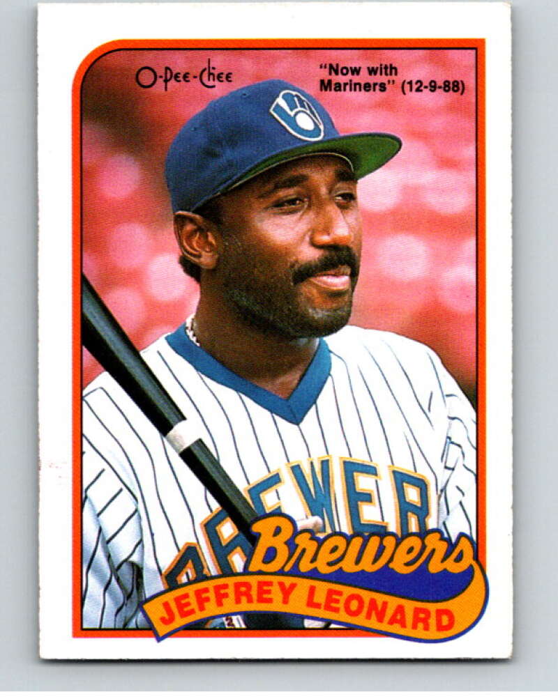 1989 O-Pee-Chee Baseball #160 Jeffrey Leonard Mariners/Brewers  V95665 Image 1