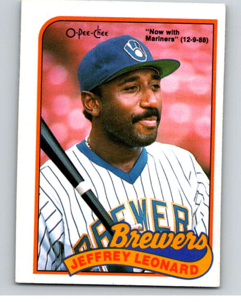 1989 O-Pee-Chee Baseball #160 Jeffrey Leonard Mariners/Brewers  V95667 Image 1