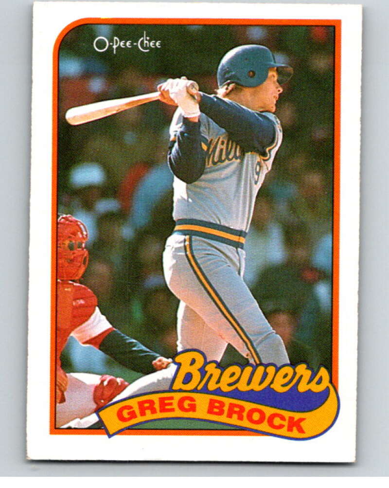 1989 O-Pee-Chee Baseball #163 Greg Brock  Milwaukee Brewers  V95674 Image 1