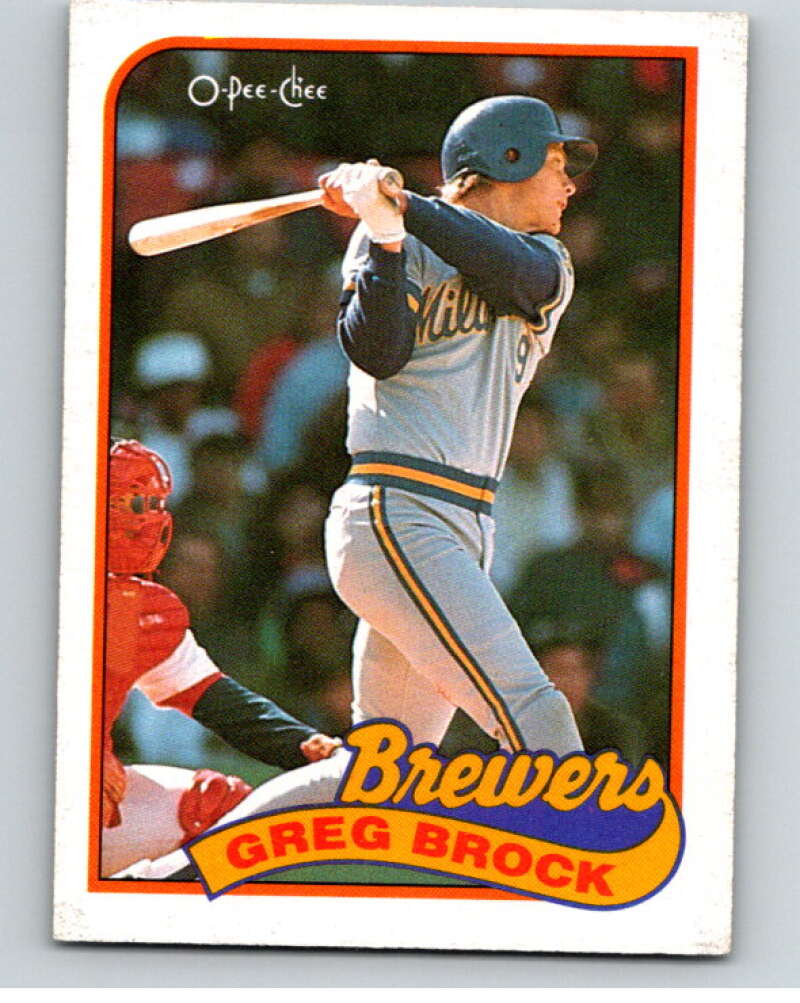 1989 O-Pee-Chee Baseball #163 Greg Brock  Milwaukee Brewers  V95675 Image 1